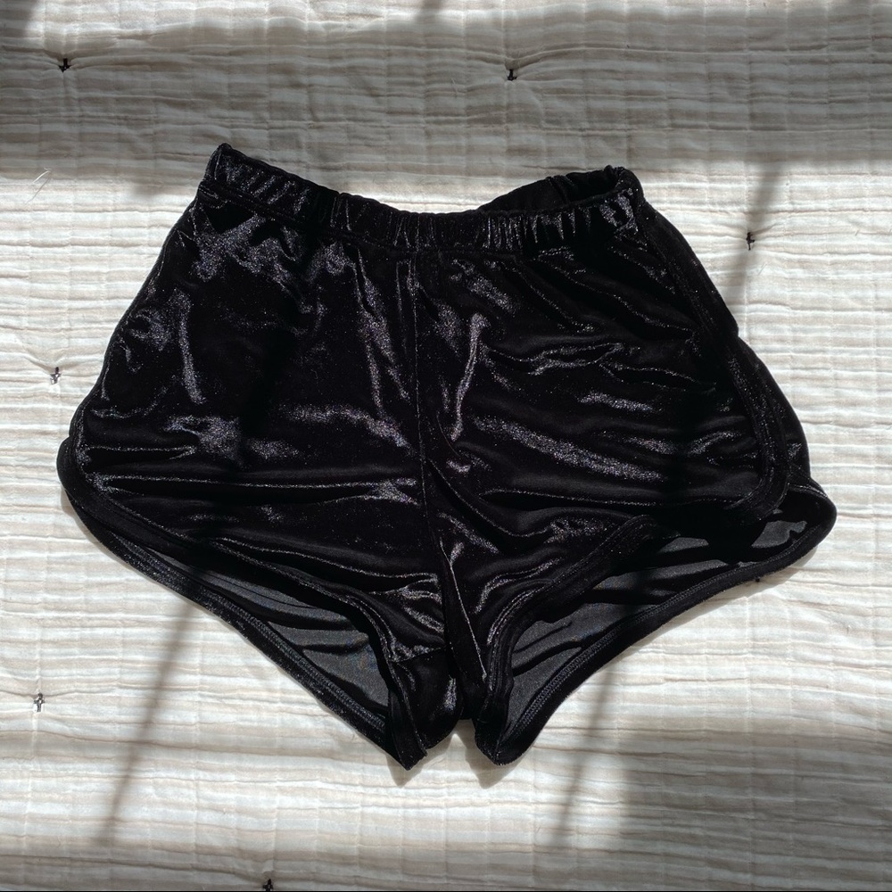 Brandy Melville Black Velvet Shorts